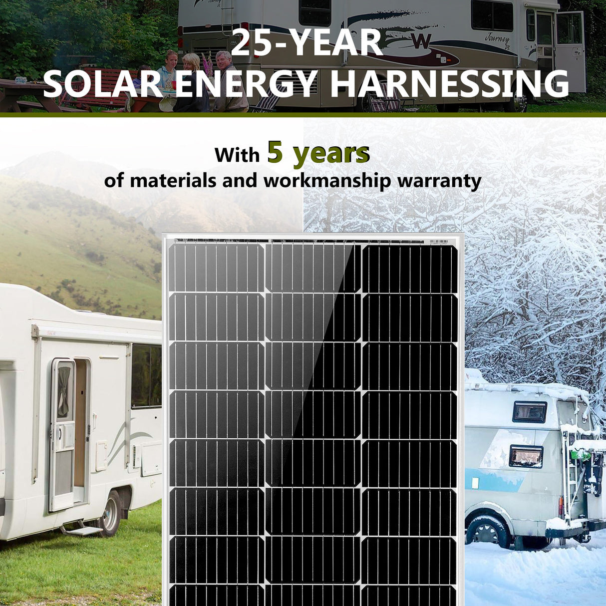 100 Watt 12 Volt 9BB Cell Monocrystalline Solar Panel