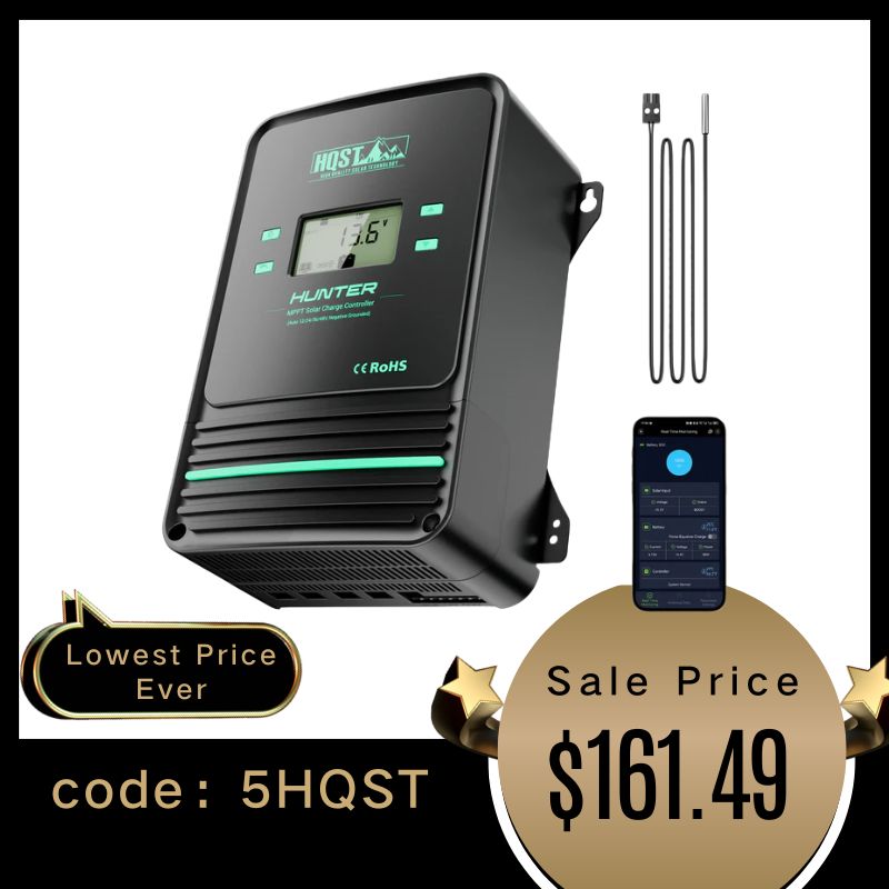 80A MPPT Solar Charge Controller with Smart APP Control, LiFePO4 Battery Low Temp Protection, and Parallel Charging