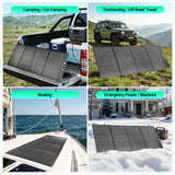 HQST Ultra-Light 200W Foldable Portable Solar Panel | 25% Efficiency, IP67, 3-in-1 Cable for Jackery EcoFlow BLUETTI