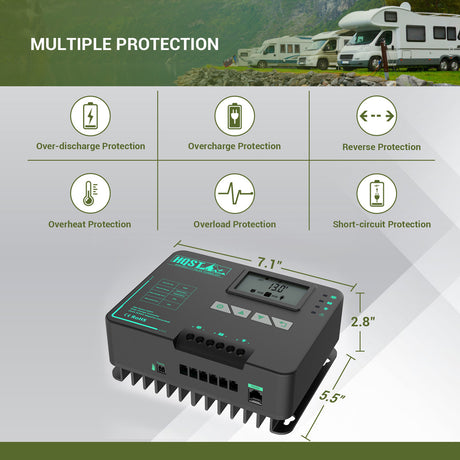 HQST 20A MPPT Solar Charge Controller with Parallel Charging & Bluetooth