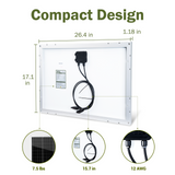 50 Watts 12 Volts Monocrystalline Solar Panel 