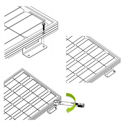 HQST Solar Panel Mounting Z Brackets with Nuts and Bolts -- 4 Sets of RV, Boat, Roof, Wall and other Off Gird Installation