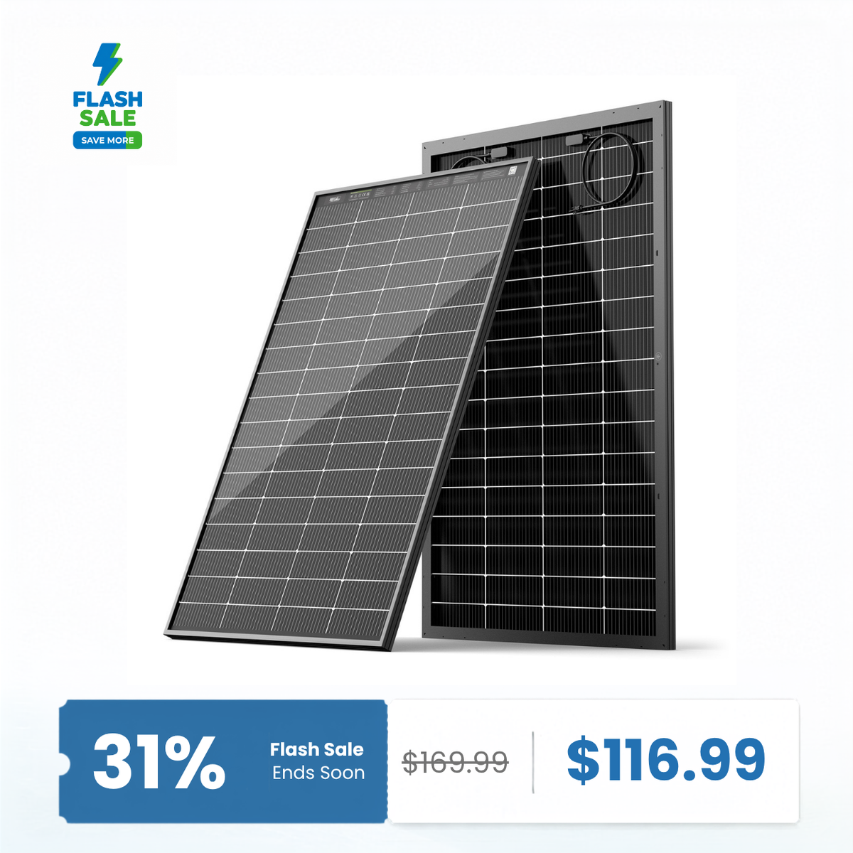 HQST Bifacial 200W Compact N-Type Solar Panel | 25.4% Efficiency, 13% Smaller