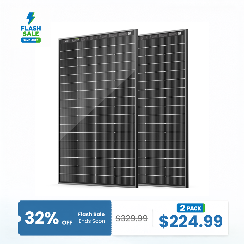 HQST Bifacial 200W Compact N-Type Solar Panel | 25.4% Efficiency, 13% Smaller