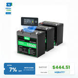HQST 12V 100Ah LiFePO4 Battery, Mini Size Group 22NF with LED Meter, 10+ Years Lifespan