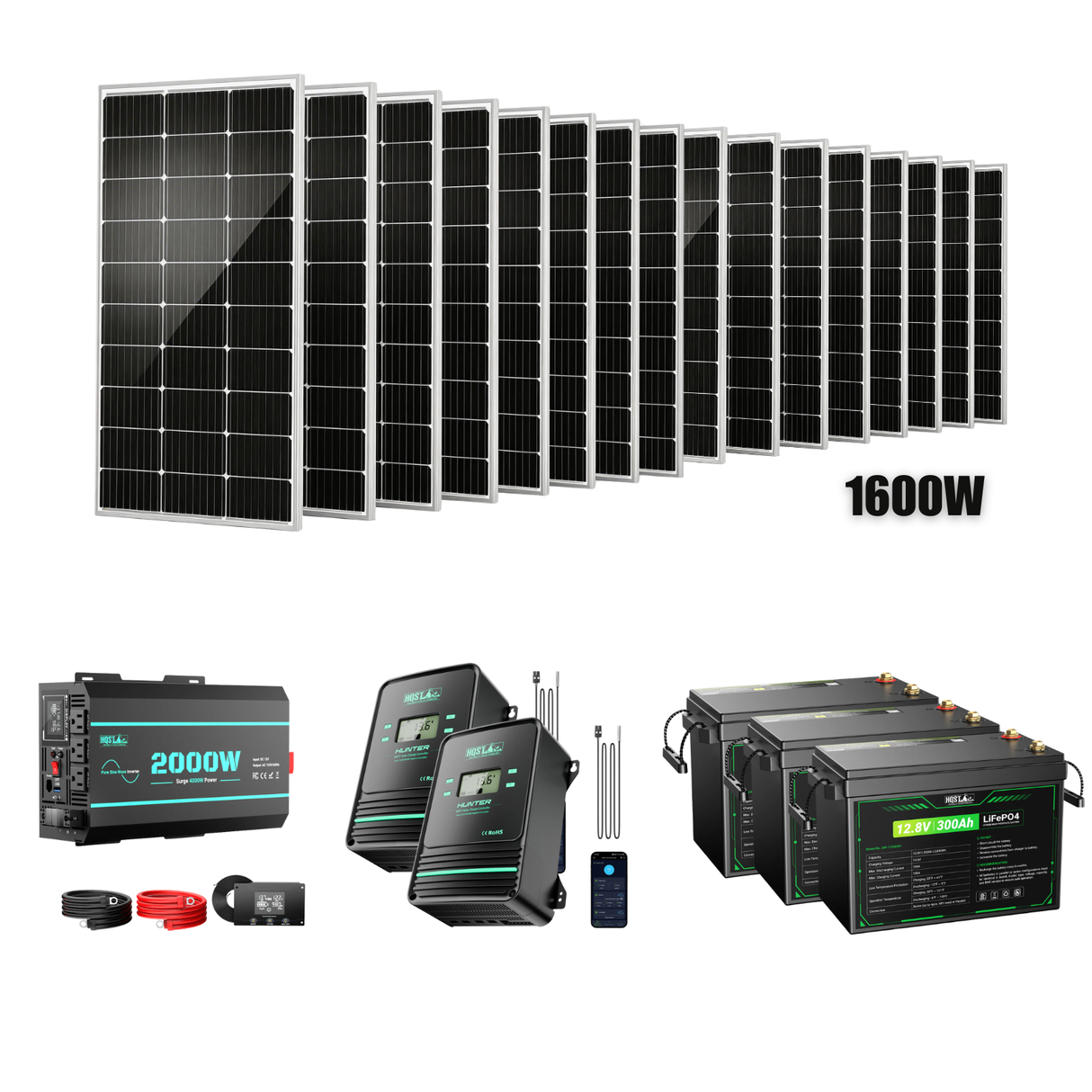 HQST Off-Grid Solar Backup Kit (1600W | 11.52KWh)