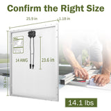 HQST 200 Watt 12Volt Polycrystalline Solar Panel （2 packs 100w)