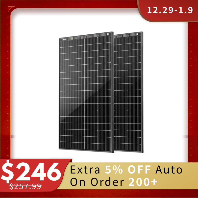 HQST Bifacial 200W N-Type 16BB Monocrystalline Solar Panel with All-Black Design