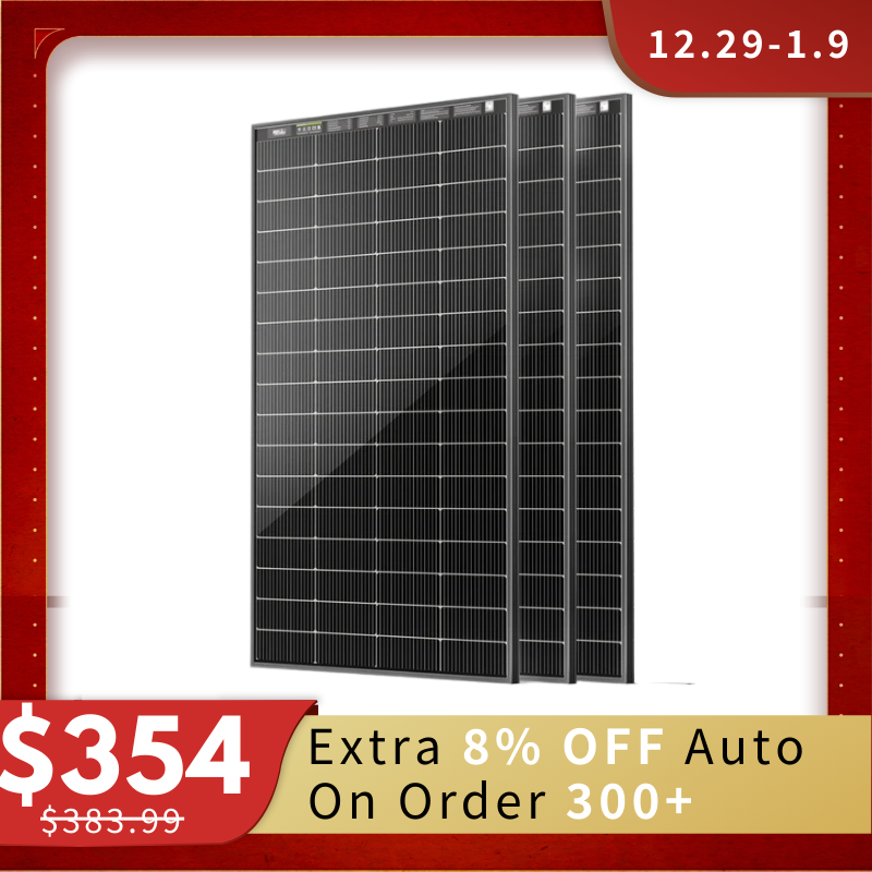 HQST Bifacial 200W N-Type 16BB Monocrystalline Solar Panel with All-Black Design