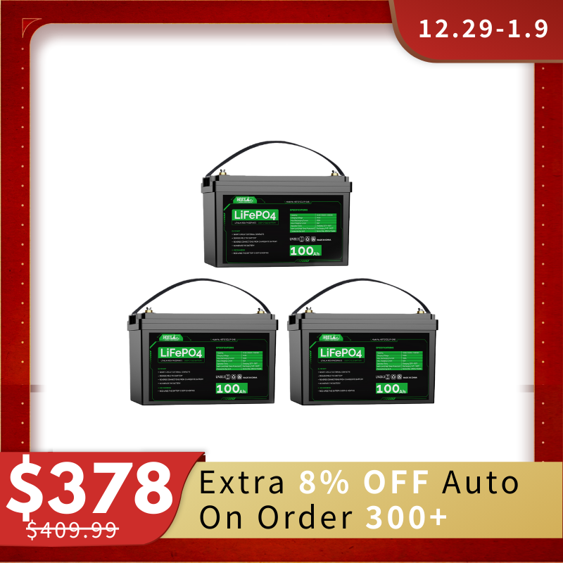 HQST 12V 100Ah LiFePO4 Lithium Battery