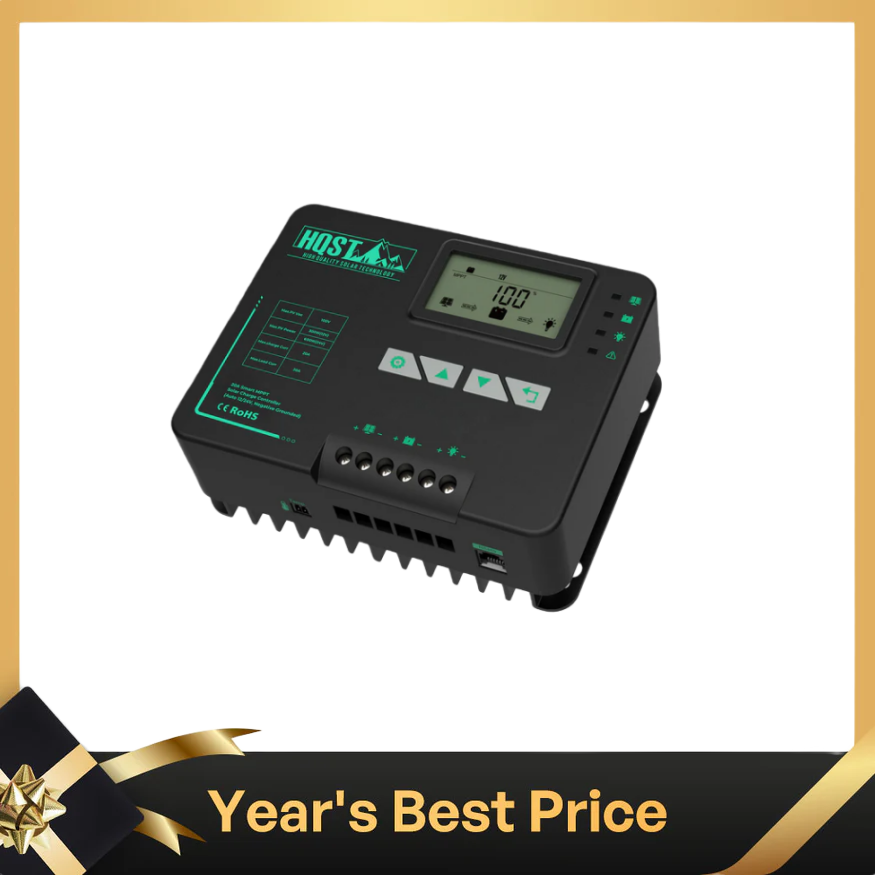 20A MPPT Solar Charge Controller with Bluetooth LCD Display | HQST