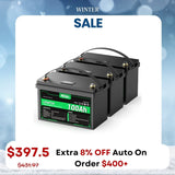 3-Pack HQST 12V 100Ah LiFePO4 Battery with LED Display (Extra 8% Off Promotion).