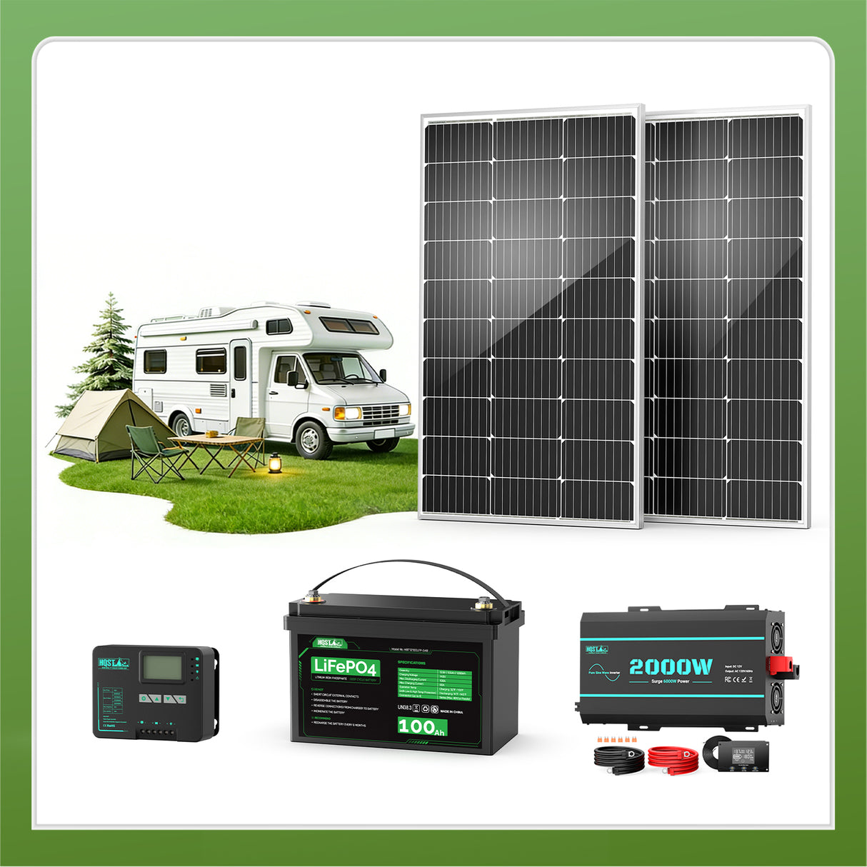HQST RV Core Components Kit (200W | 1.28kWh)